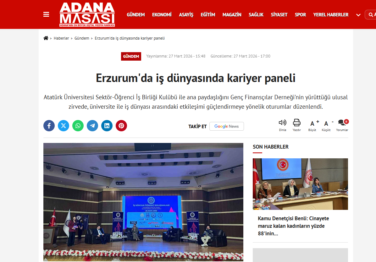 Erzurum'da iş dünyasında kariyer paneli
