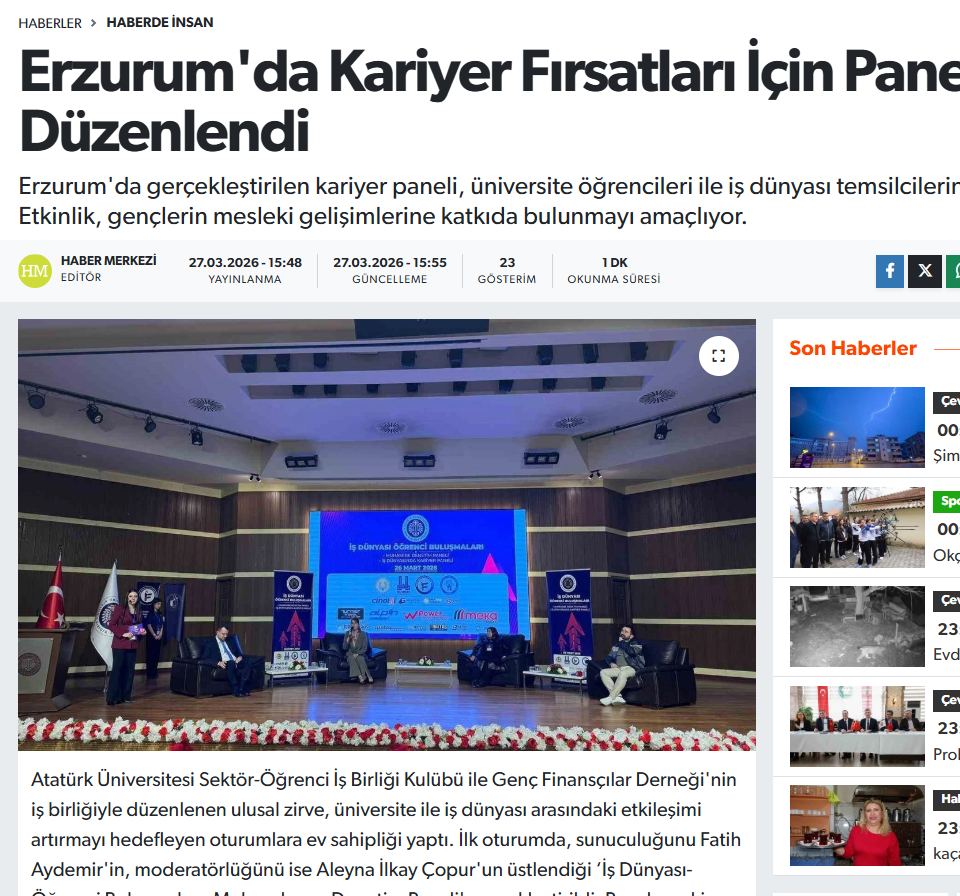 Erzurum'da Kariyer Fırsatları İçin Panel Düzenlendi